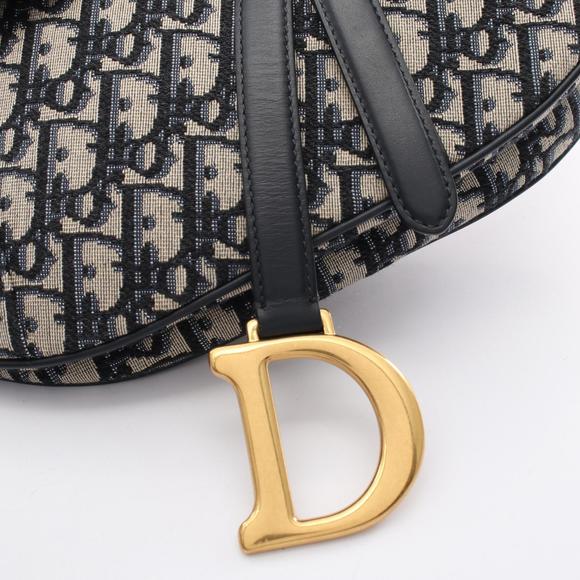 Dior Saddle Bag Oblique Jacquard Handbag Navy Blue Grey - Picture 8 of 9